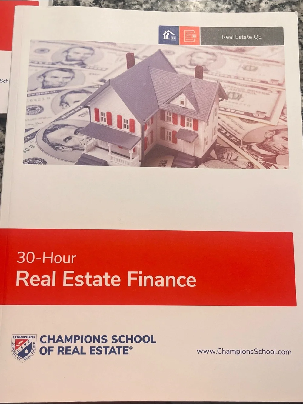 Champions School 30-Hour Principles of Real Estate 1 - Red and White Cover